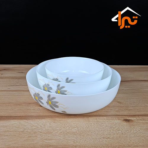تابه 3 تکه گلدار شقایق طوسی پیرکس اسمارت کوزین لبه بلند