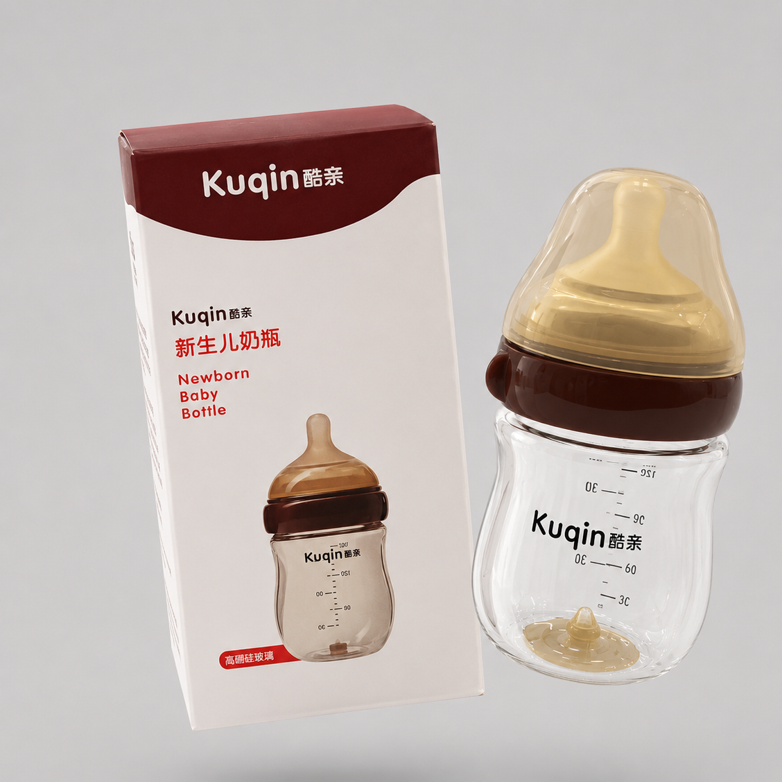 شیشه شیر پیرکس 160 میل برند کویین Kuqin