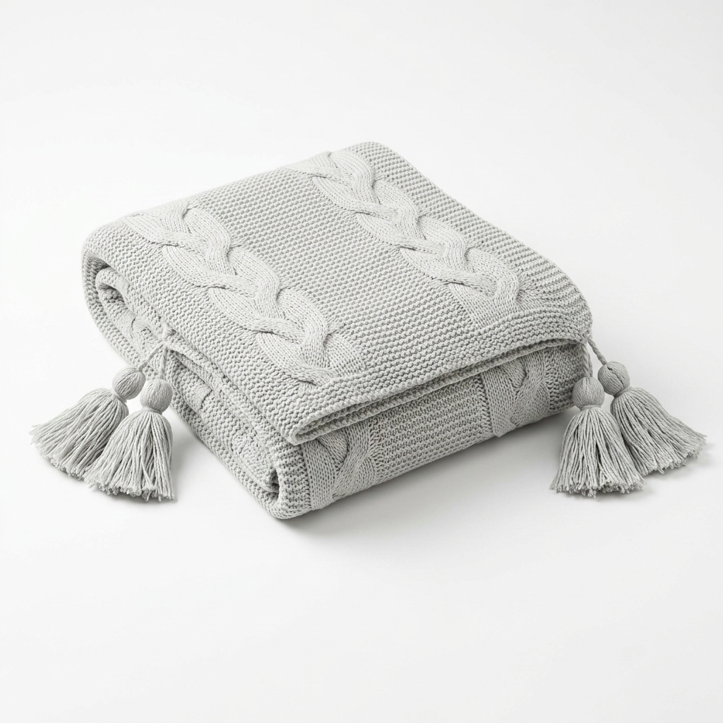 شال مبل طوسی گیس بافت FSH-524-BRAIDED GRAY