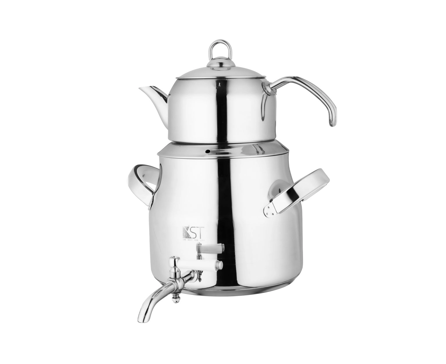 کتری کی اس تی استیل با دو قوری دسته دو تکه KST-4060TP (پس کرایه)