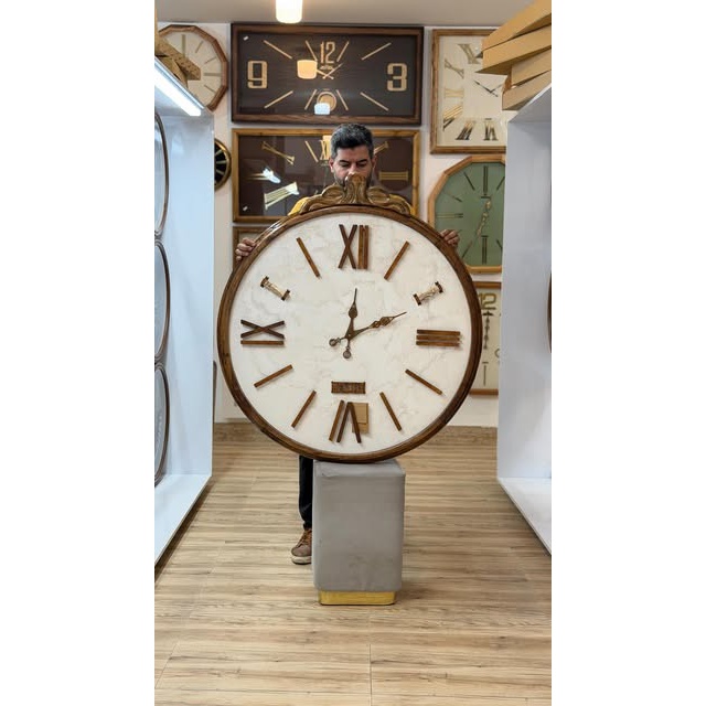 ساعت دست ساز چوب طبیعی عدد 2 و 10 سنگ