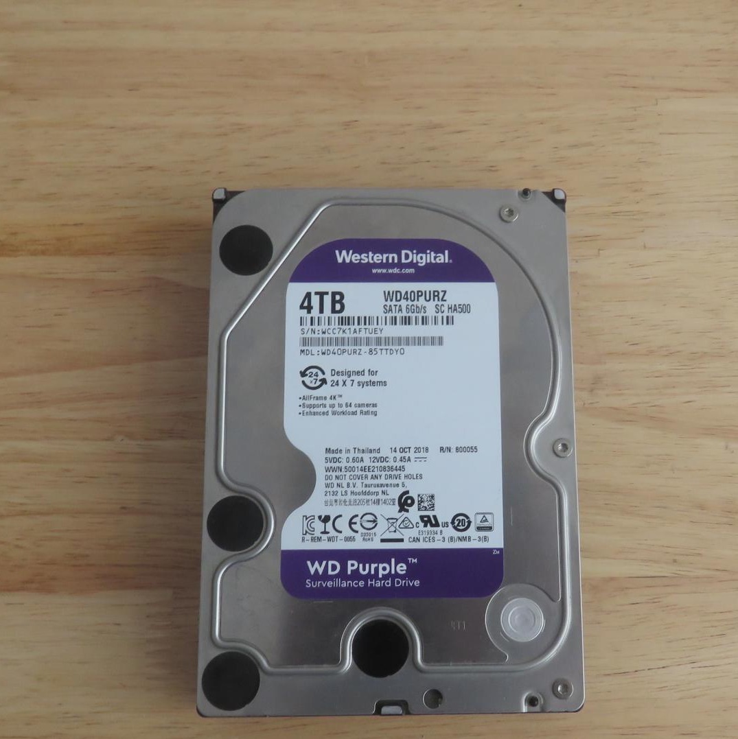 هارد 4000 گیگ وسترن بنفش ساتا 3.5 اینچی دسکتاپی - Western Digital (WD) Purple 4TB Surveillance Hard Drive