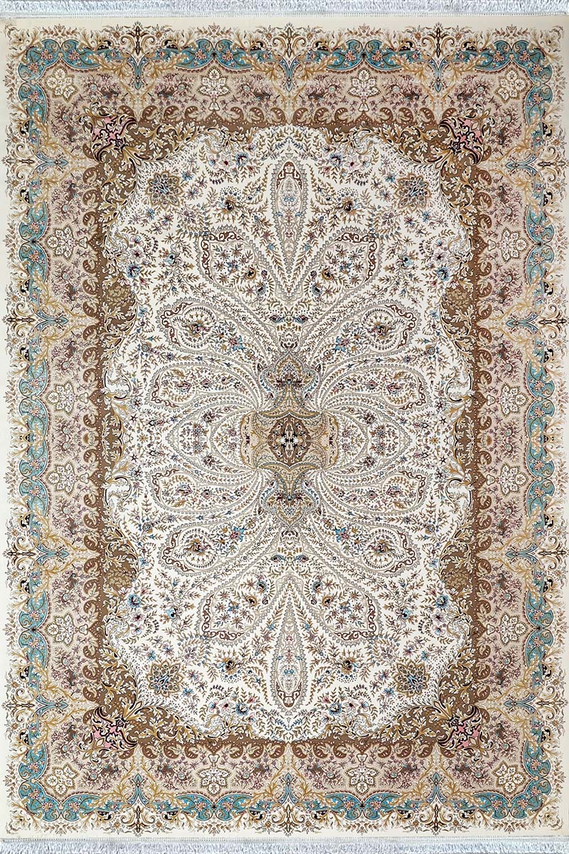 فرش ماشینی مدرن سیزان کاشان - کد رستا بژ 12845 k