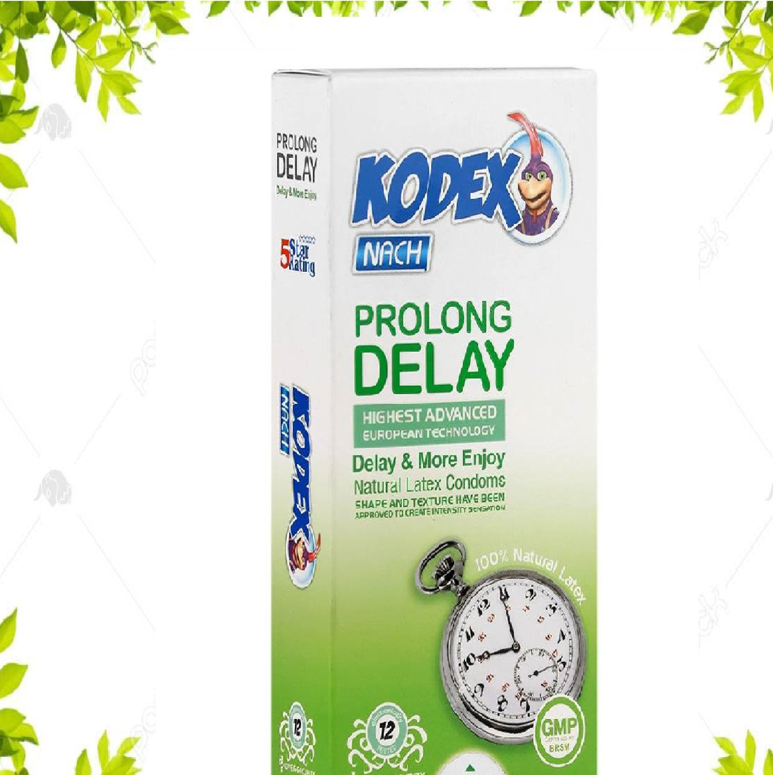 کاندوم ناچ کدکس (KODEX) تاخیری Prolong Delay بسته 12 عددی