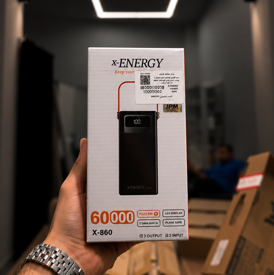 پاوربانک X-ENERGY مدل X-860 ظرفیت 60000 میلی آمپر ساعت