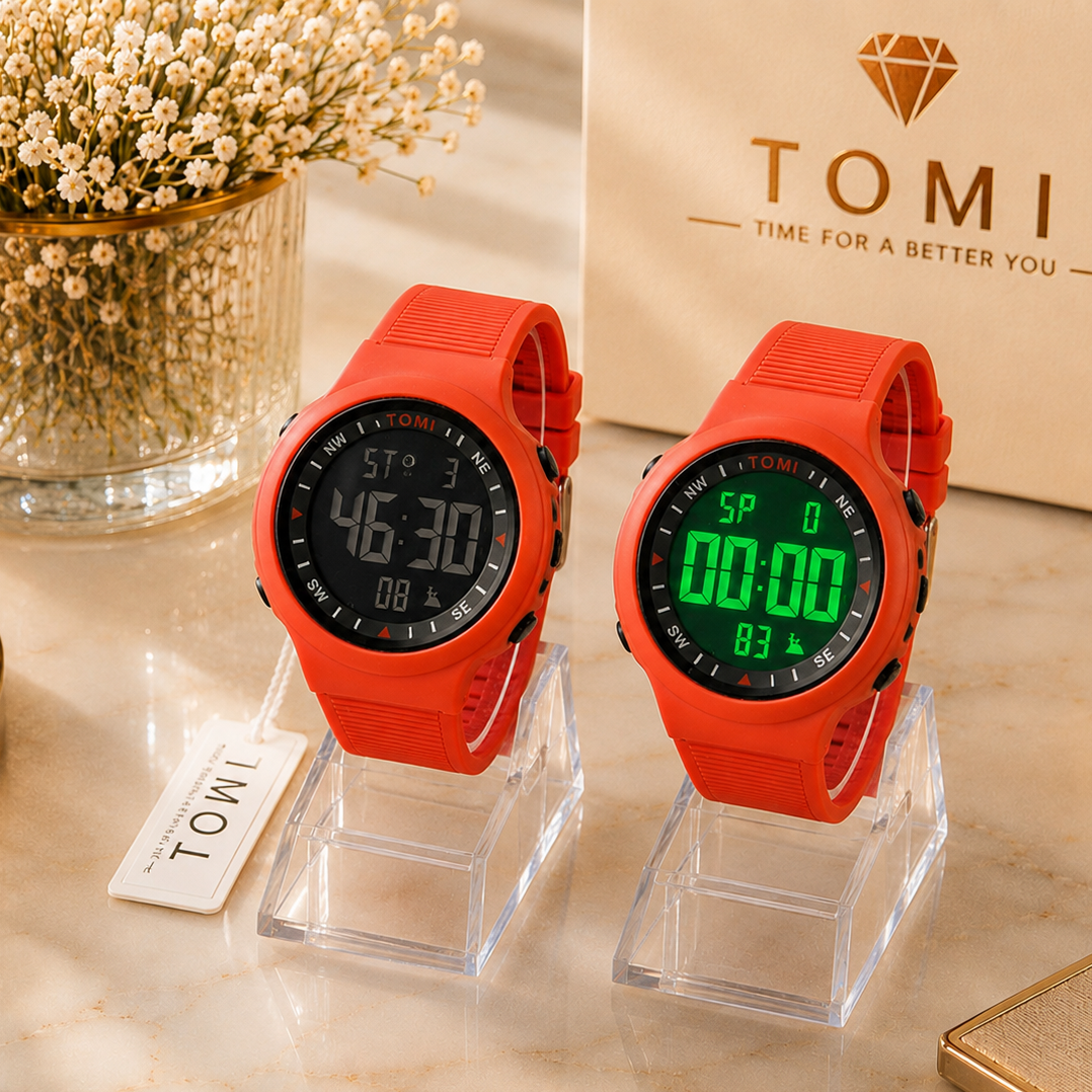 ساعت دیجیتال اسپرت TOMI قرمز