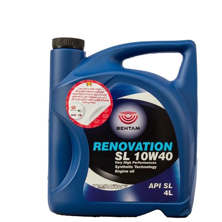 روغن موتور خودرو بهتام مدل 10W40 SL RENOVATION فول سنتتیک چهارلیتری