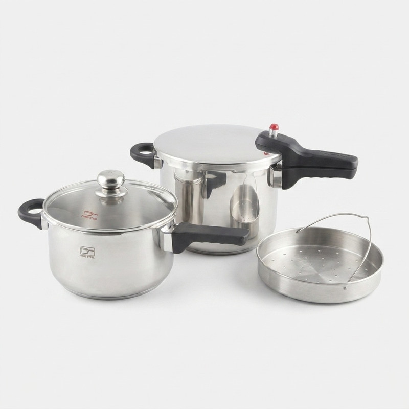زودپز دوقلو پارس استیل مدل کف سه لایه گنجایش 6 و 4.5 لیتر