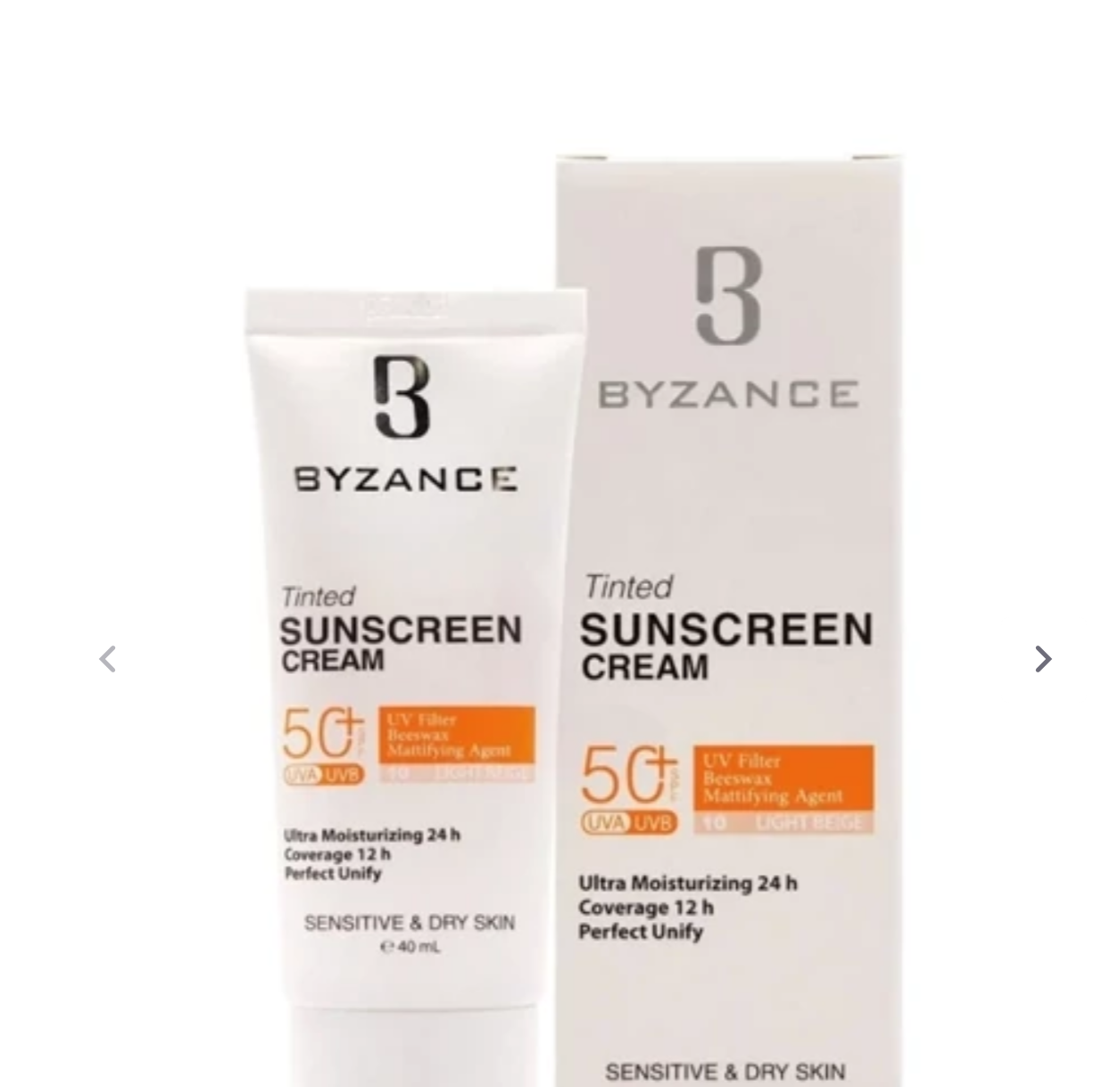 ضد افتاب رنگی بیزانس spf50 رنگ 10 پوست خشک و حساس ( اصل و دارای بارکد )