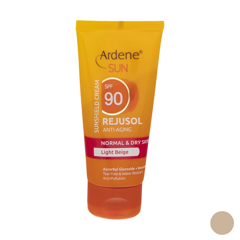 کرم ضد آفتاب رنگی و ضد چروک آردن سان SPF90 مدل Rejusol مناسب پوست معمولی و خشک حجم 50 میلی لیتر