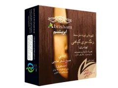 رنگ موی طبیعی قهوه ای تیره - پودری - همراه با لوازم مصرف - برای مصرف بانوان و آقایون - 130 گرمی