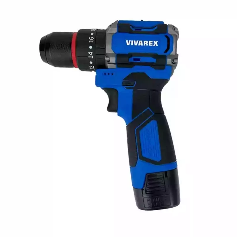دریل شارژی 16 ولت ویوارکس مدل VR1610V-21BL همراه با 12 قلم سری پیچگوشتی و رابط