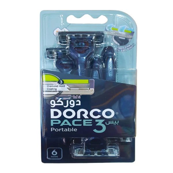 خودتراش دورکو پیس 3 پرتابل 6 عددی | Dorco Pace 3 Portable
