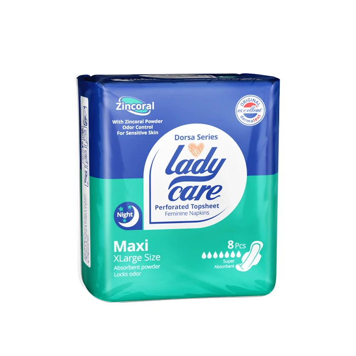 نوار بهداشتی بالدار لیدیکر سری درسا مدل Maxi سایز XL – بسته 8 عددی