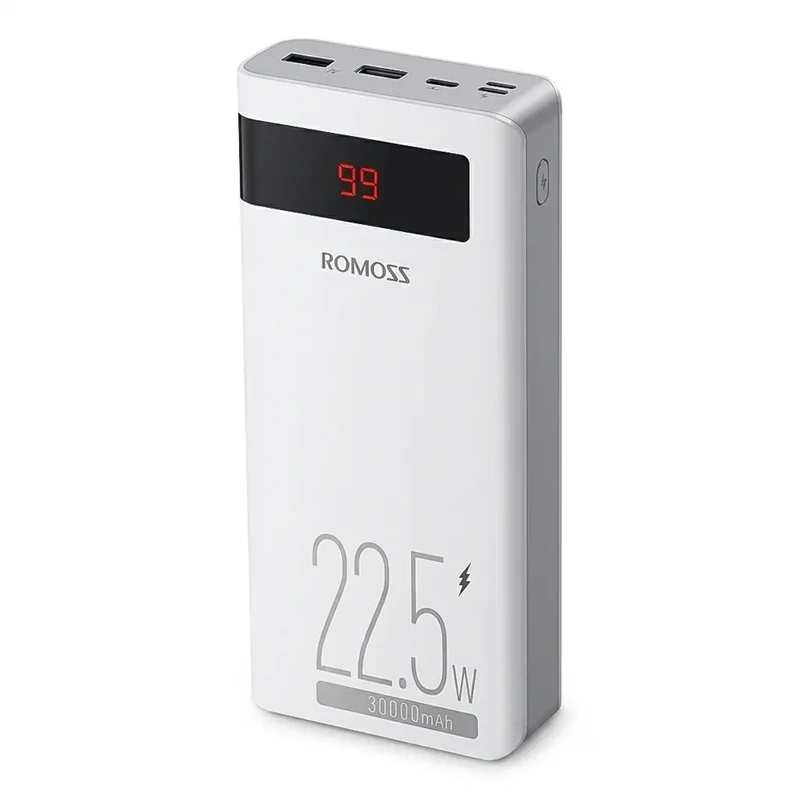 شارژر همراه (پاوربانک) 30000 میلی‌آمپر روموس (ROMOSS) مدل Sense 8PF | فست شارژ 22.5 وات و نمایشگر دیجیتال