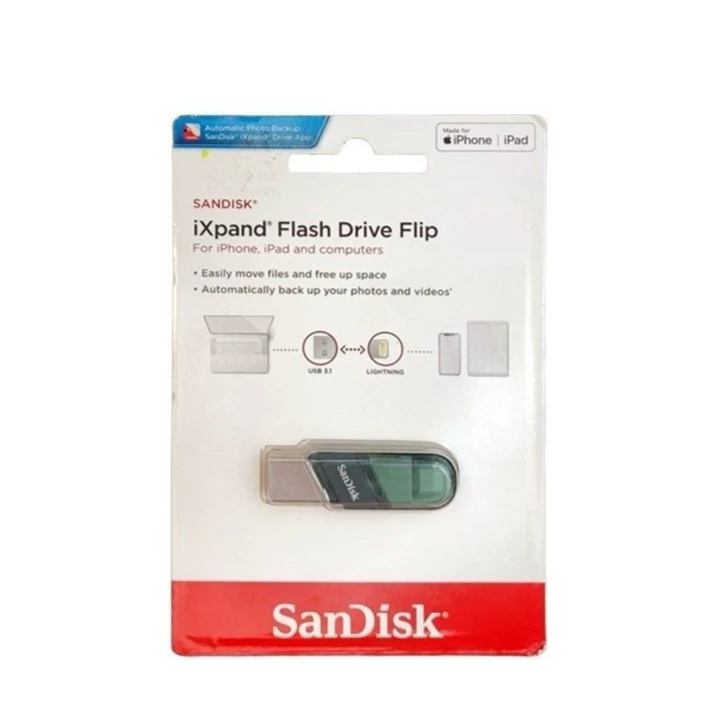 فلش مموری سن دیسک iXpand SDIX90N Flip USB 3 ظرفیت 256 گیگابایت