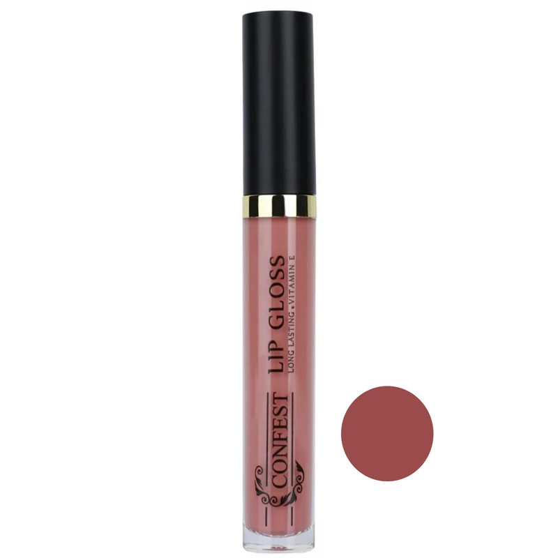 رژ لب لب مایع کانفست اکلیلی صورتی نارنجی lip gloss confest 520
