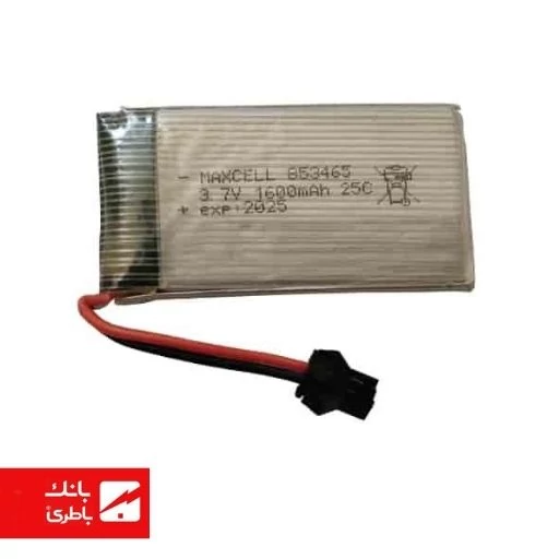 باتری لیتیوم پلیمر 3.7v ظرفیت 1600mAh تک سل 25c مارک MAXCELL 