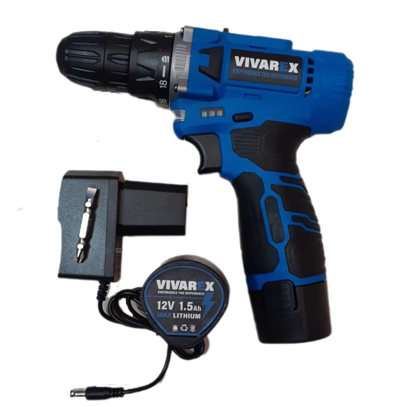 دریل شارژی 12 ولت (امکان انتخاب کیف کمری) ویوارکس با گارانتی مدل VR1215V-2B vivarex