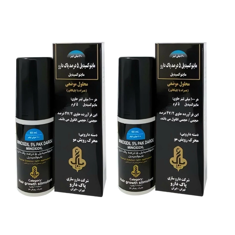 محلول ماینوکسیدیل 5 درصد 60 میلی لیتری پاک دارو