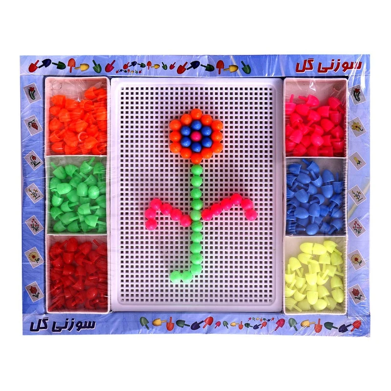 بازی فکری مدل سوزنی گل رنگارنگ