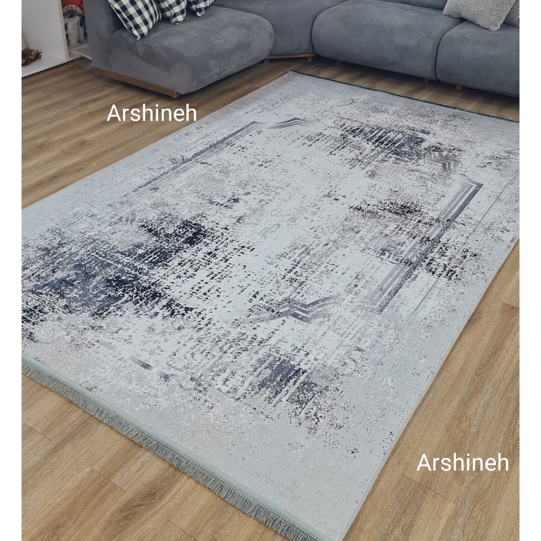 فرشینه مخمل وینتیج طوسی مشکی مدرن M324 (پس کرایه)