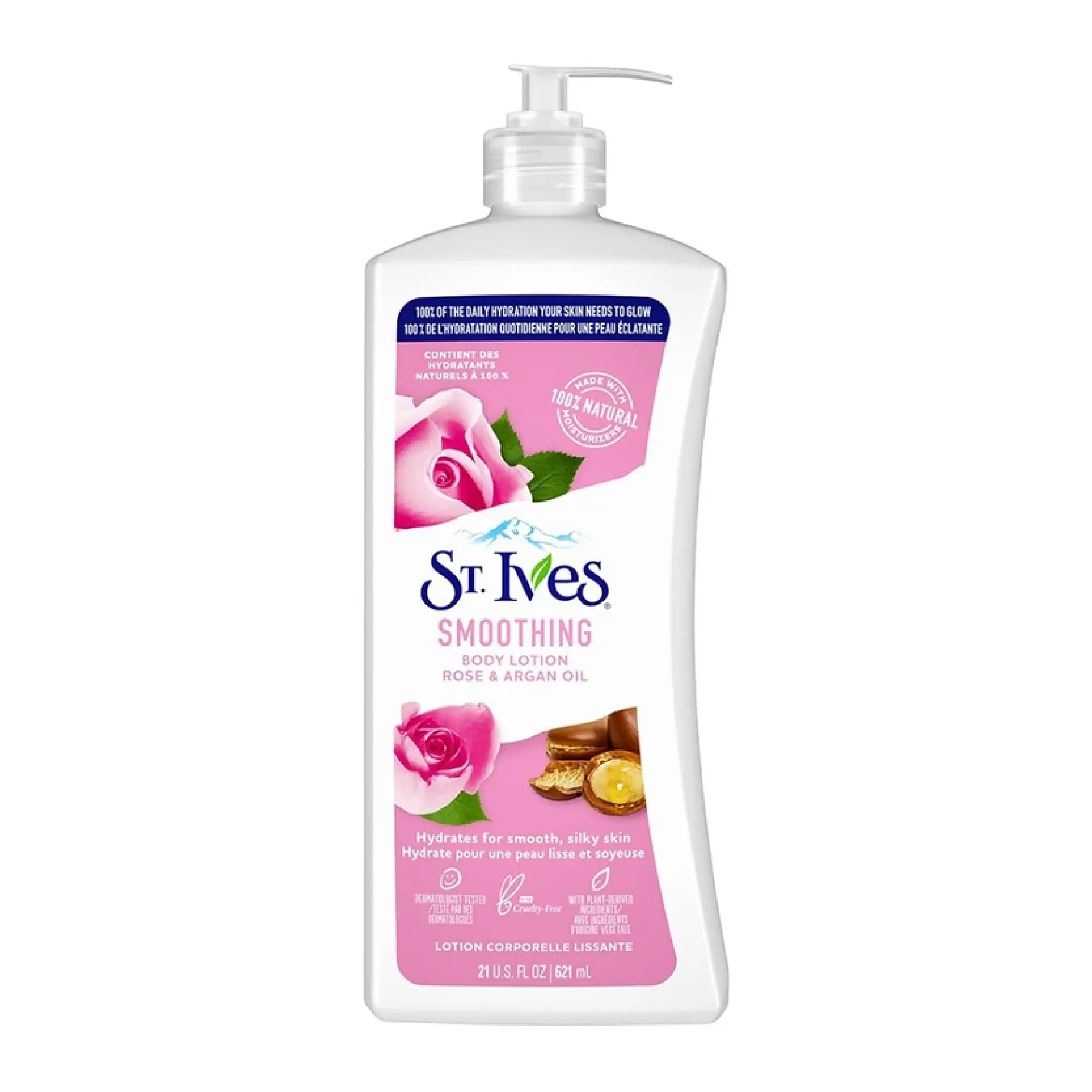 لوسیون بدن اس تی.ایوز مدل رز و روغن آرگان حجم 621ml
