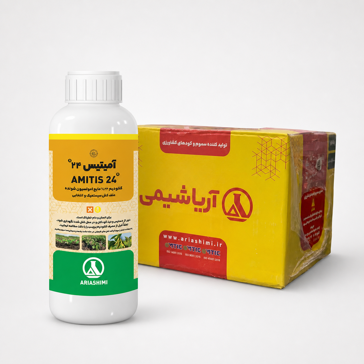 علف کش کلتودیوم (آمیتیس) 24٪ EC آریاشیمی – بطری 1 لیتری (فروش عمده – کارتن 12 عددی)