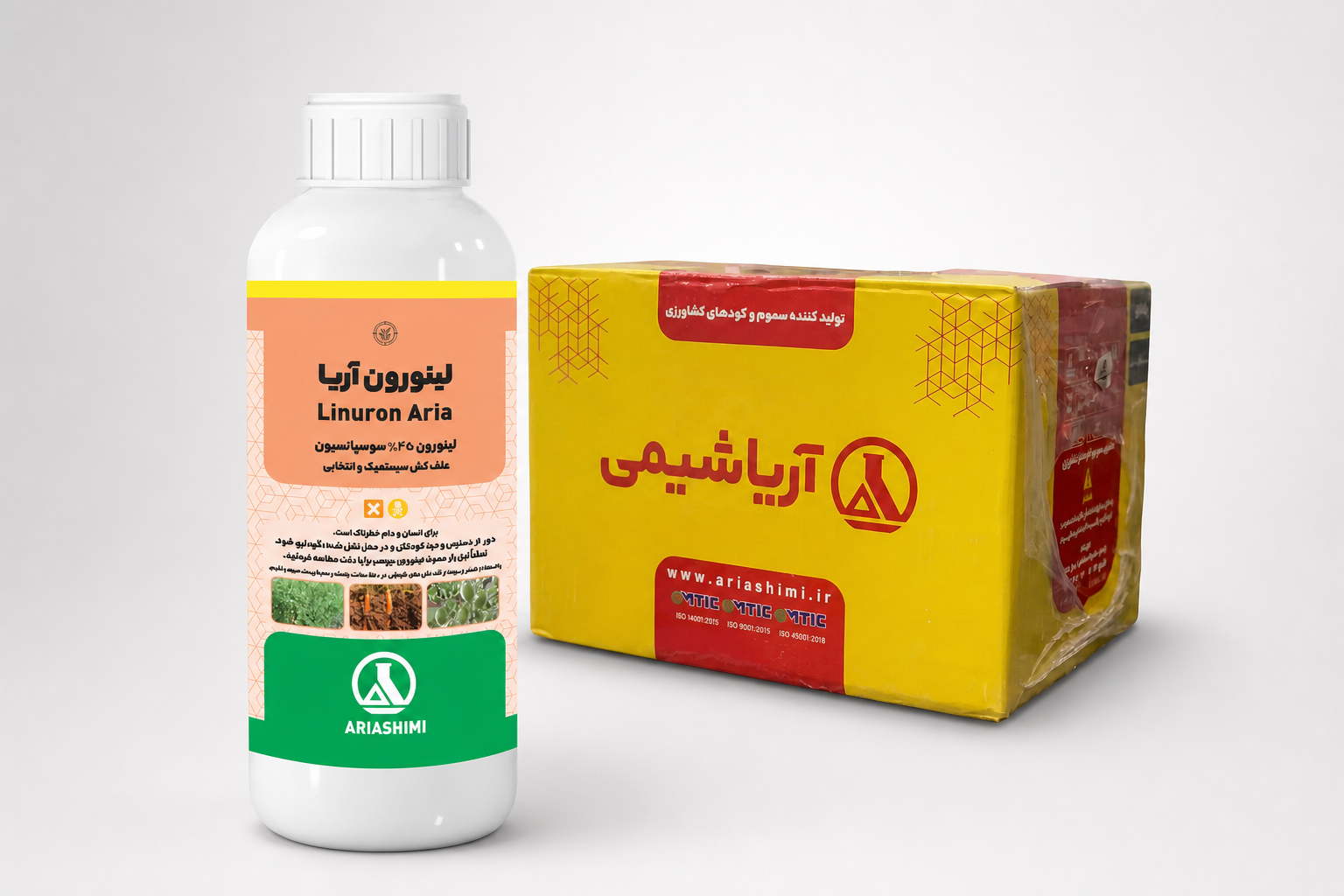 علف کش لینورون 45٪ SC آریاشیمی – بطری 1 لیتری (فروش عمده – کارتن 12 عددی)