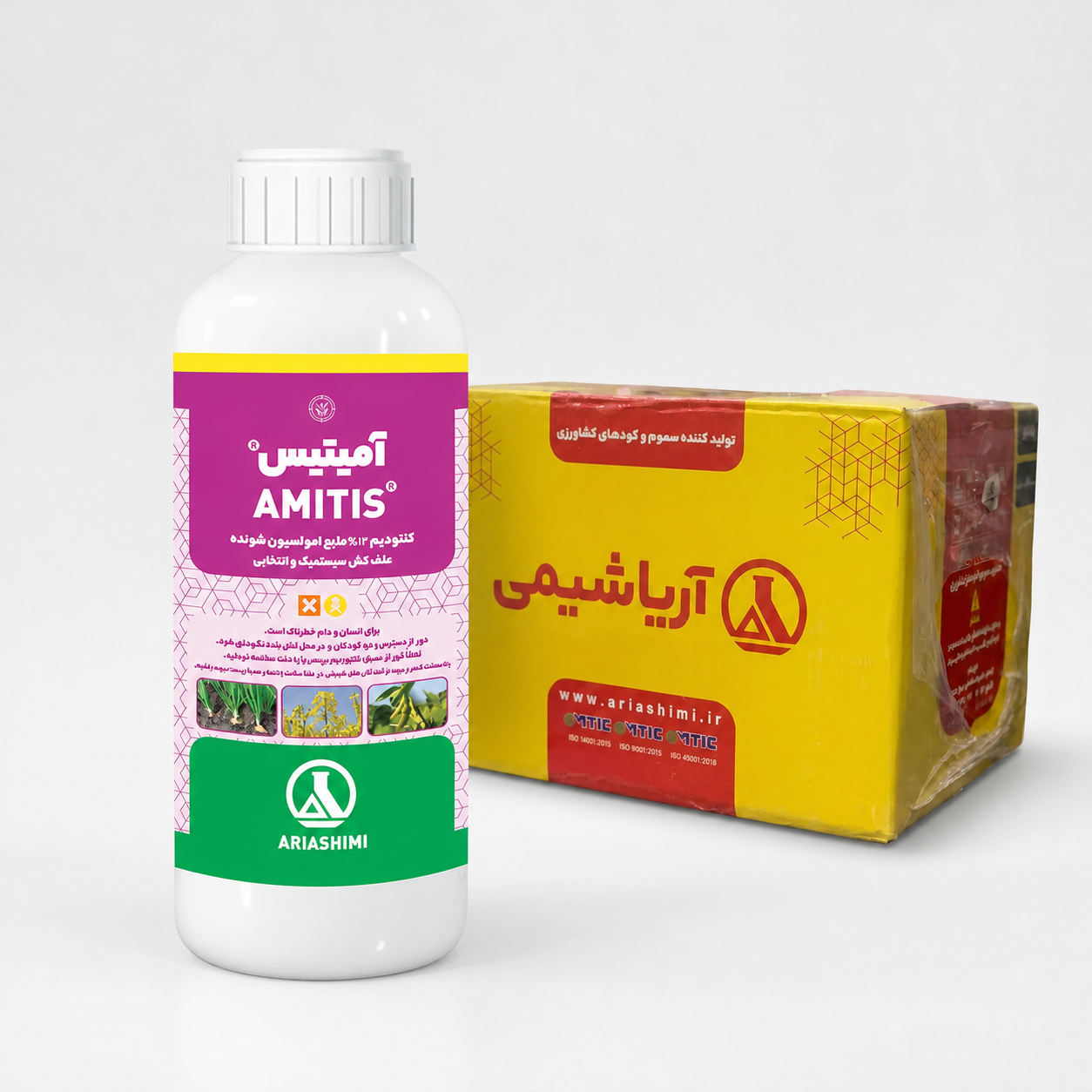 علف کش کلتودیم (آمیتیس) 12٪ EC آریاشیمی – بطری 1 لیتری (فروش عمده – کارتن 12 عددی)