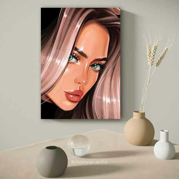 تابلو بوم چاپی لاویا طرح پرتره زن کد ART-1290