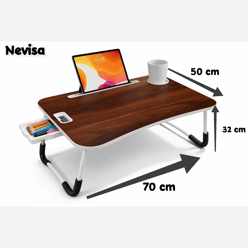میز تحریر Mdf(70در50)ارتفاع 32cm تاشو طرح چوب صادراتی