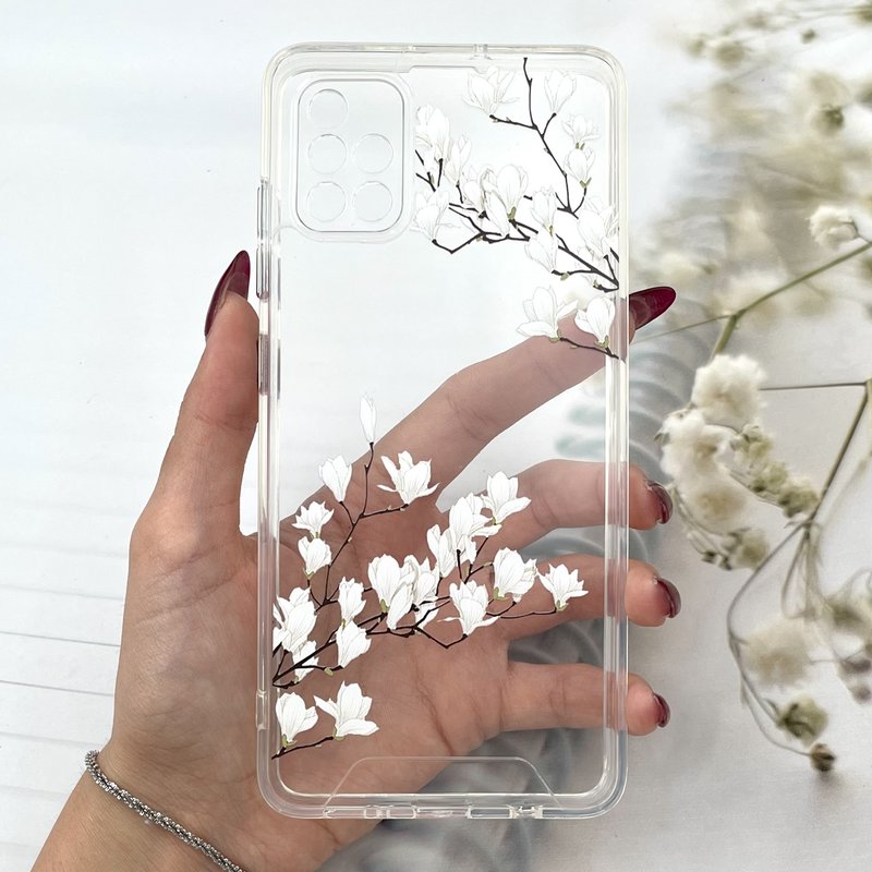 قاب گوشی Galaxy A51 سامسونگ Spring Case شفاف طرح گل Flower فانتزی محافظ لنز دار برجسته کد 351266