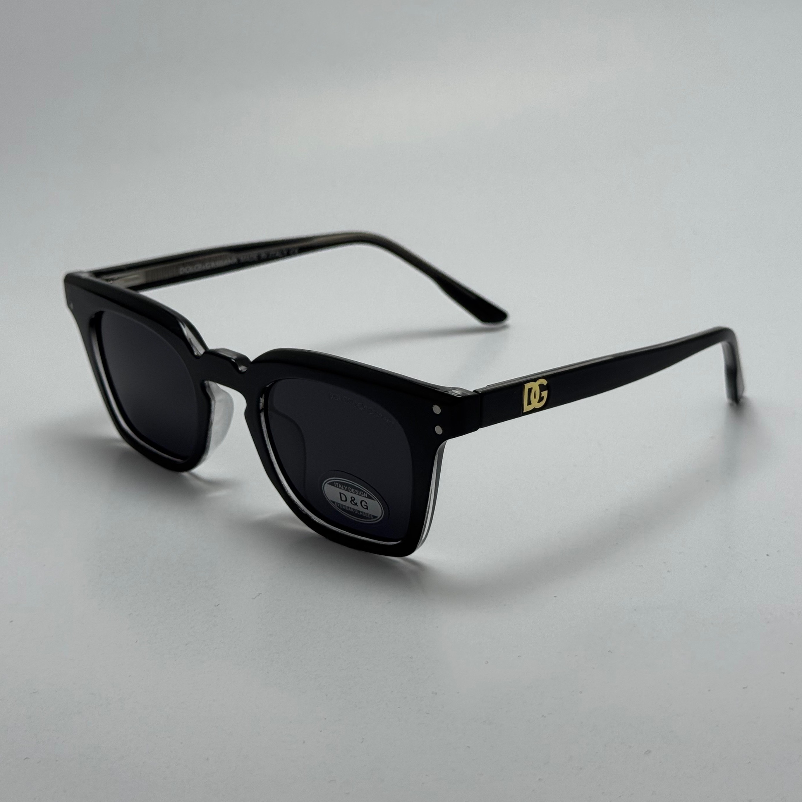 عینک آفتابی پلاریزه دولچه گابانا DOLCE GABBANA دسته سیم کشی شده لولا فنر مشکی کد 7707