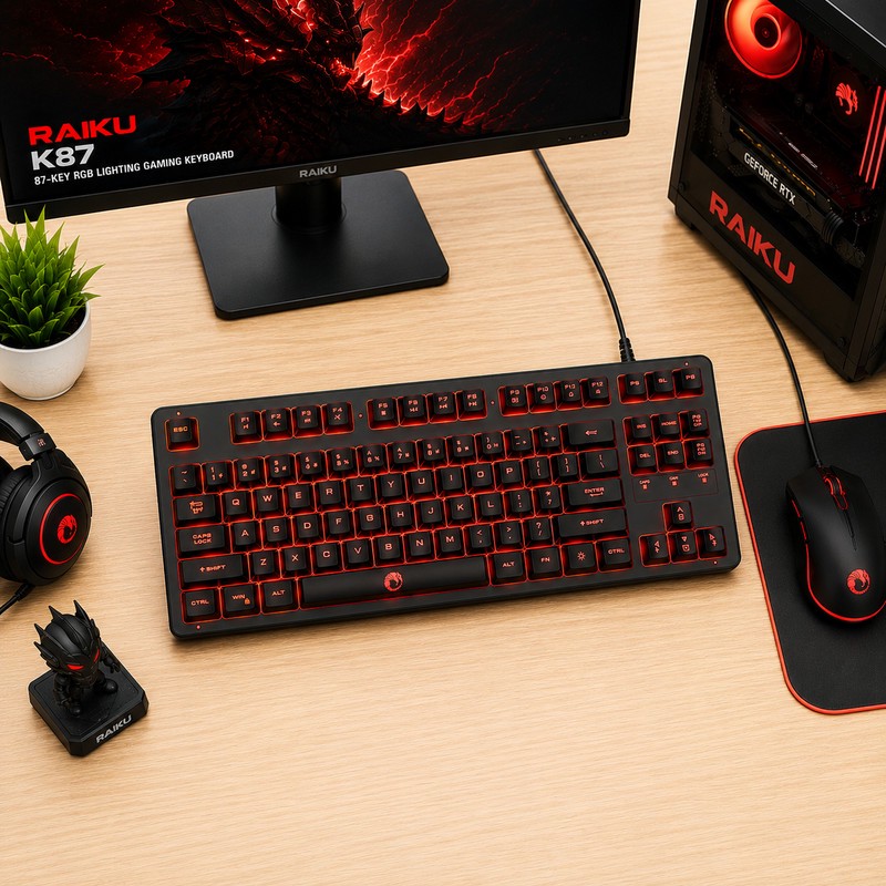 کیبورد گیمینگ لایماید مدل RAIKU-K87