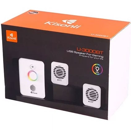 اسپیکر سه تکه بلوتوثی کیسونلی مدل U-3000BT - سیستم 2.1 کانال با ساب ووفر - نورپردازی RGB - بلوتوث 5.0 - توان 11 وات
