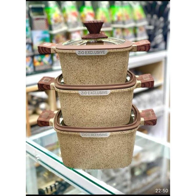 قابلمه 6 پارچه مربع زیو مدل ZCS 8350.28