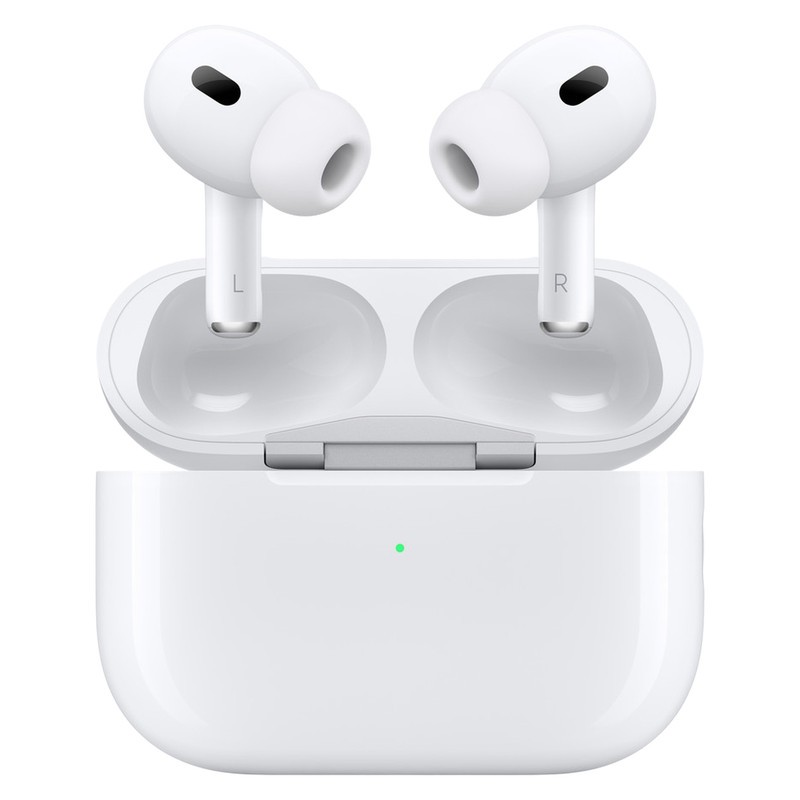 هدفون بلوتوثی اپل مدل AirPods Pro 2nd Generation با نویز کنسلینگ فعال (ANC)، نویز کنسلینگ میکروفون (ENC)، درگاه شارژ ...