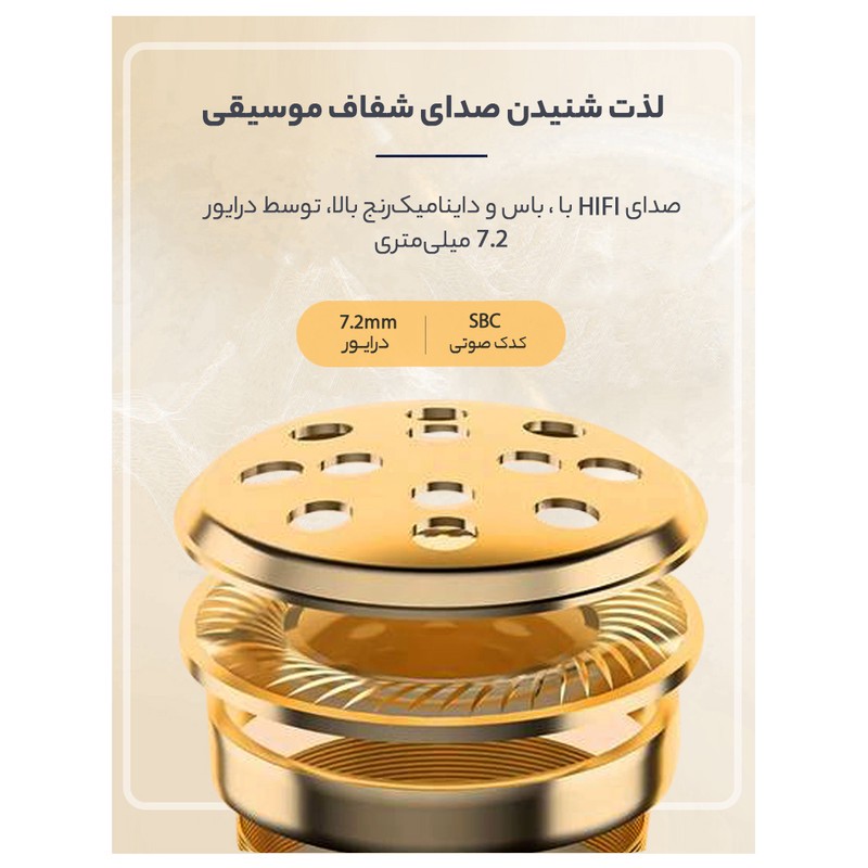 هدفون بلوتوثی کیو سی وای مدل T13 TWS با نویز کنسلینگ میکروفون (ENC)، درگاه شارژ USB Type-C، دارای میکروفون دوگانه، دا...
