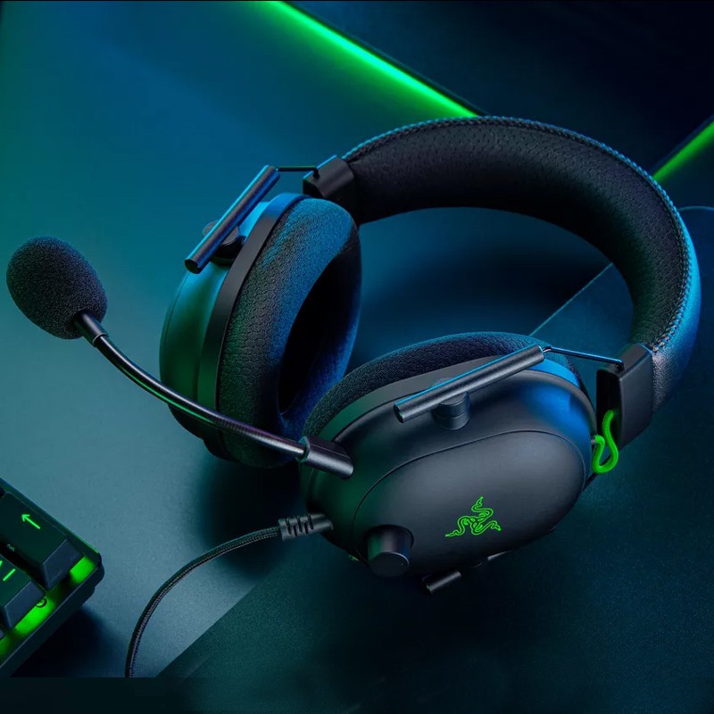 هدست گیمینگ بلوتوثی ریزر مدل BlackShark V2 X با نویز کنسلینگ بدنه، نویز کنسلینگ میکروفون (ENC)، اتصال از طریق جک 3.5 ...