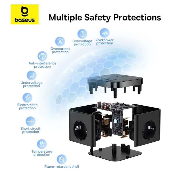 شارژر رومیزی 30 وات بیسوس مدل PowerCombo BPS30-3E