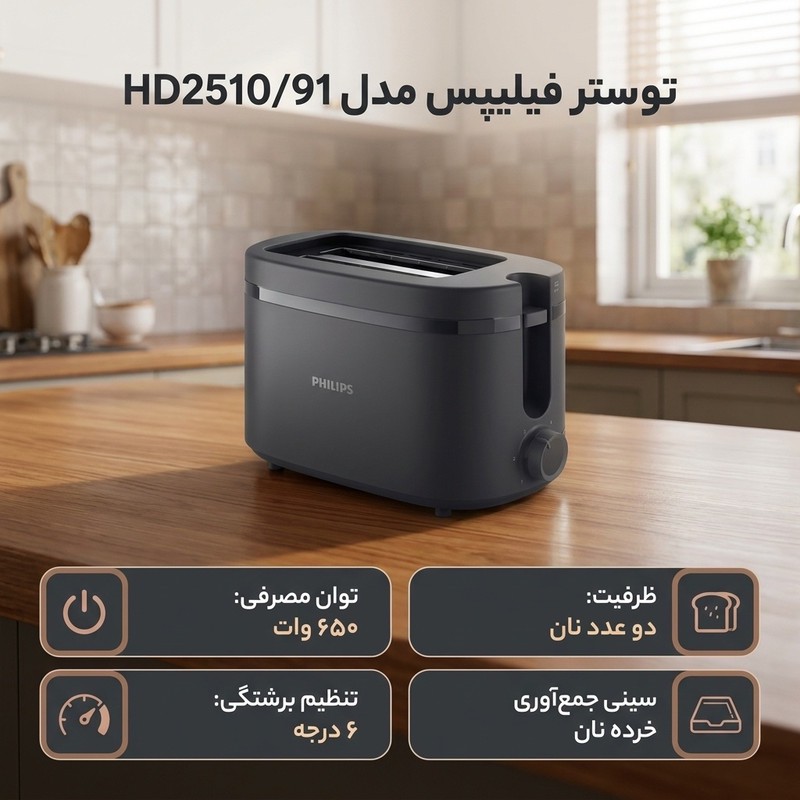 توستر فیلیپس مدل HD2510 91