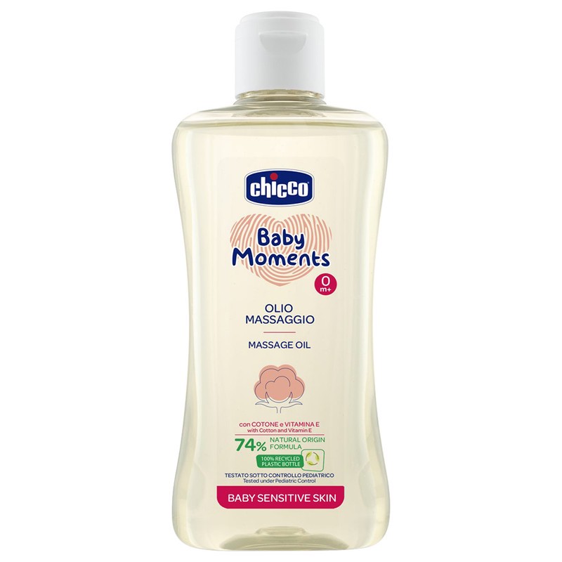 روغن ماساژ کودک چیکو مدل Sensitive Skin 74 حجم 200 میلی لیتر