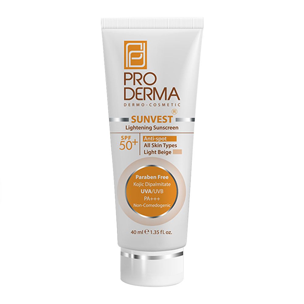 ضد آفتاب ضد لک و روشن کننده SPF50 بژ روشن پرودرما