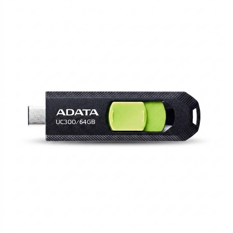 فلش مموری کشویی ای دیتا مدل UC300 ظرفیت 64 گیگابایت با رابط USB Type-C و استاندارد USB 3.2 Gen 1، سرعت انتقال داده تا...