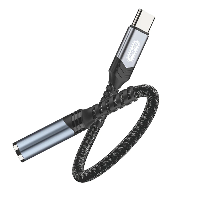 مبدل Go Des GD-UC068 تایپسی به 3.5mm با بدنه آلومینیومی و صدای Hi-Fi