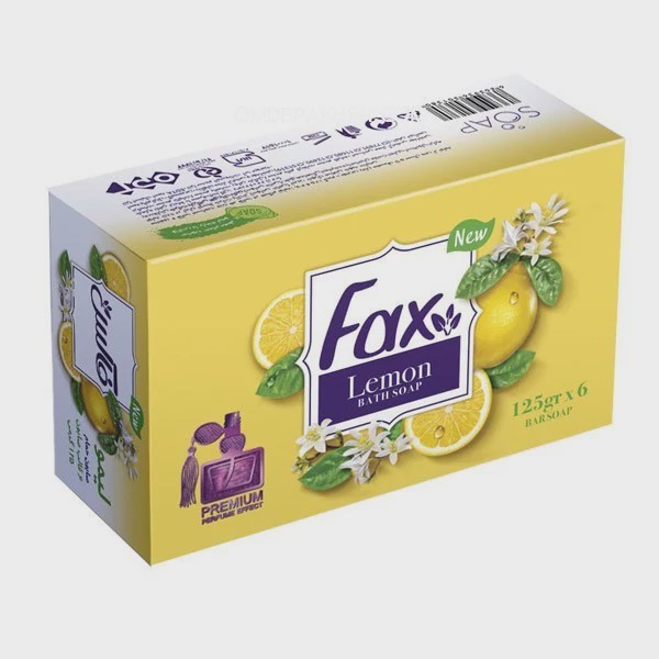 صابون شستشو فاکس مدل Lemon وزن 125 گرم بسته 6 عددی