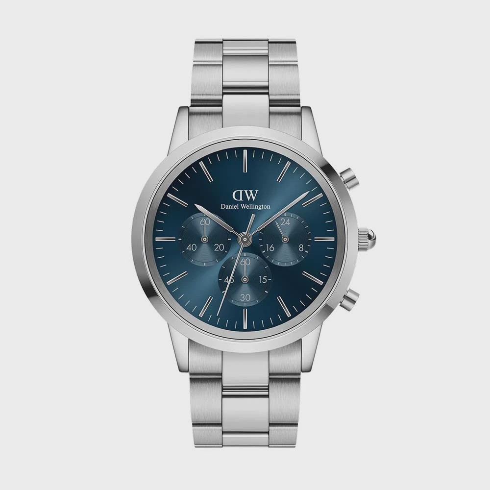 ساعت دنیل ولینگتون مردانه سه موتوره سیلور صفحه سرمه ای DW-5425-G