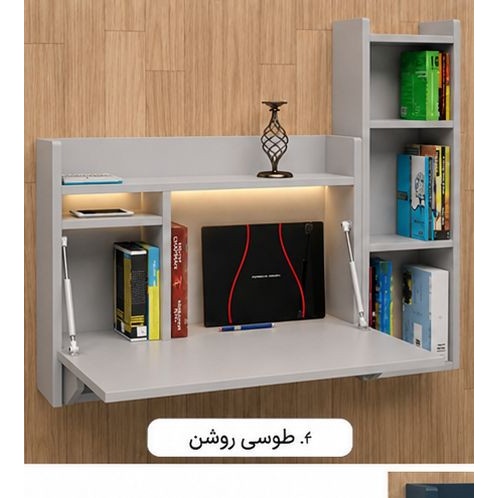 میز تحریر تاشو دیواری مدل کتابخانه دار