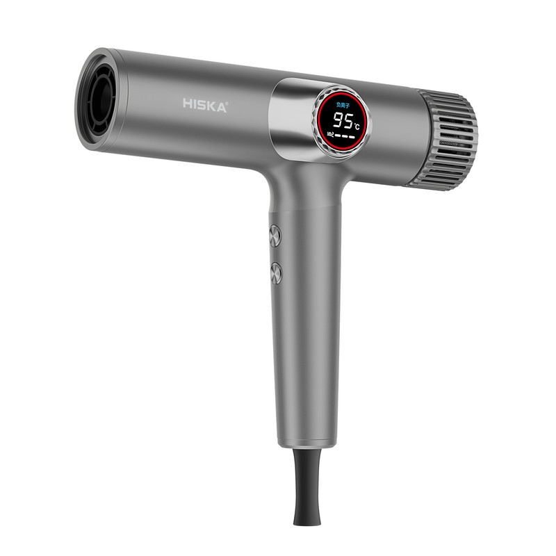سشوار حرفه ای هیسکا مدل H5263 با توان 2000 وات، موتور BLDC پرسرعت، نمایشگر LCD گرد، 9 حالت کاری، فناوری تنظیم دمای هو...